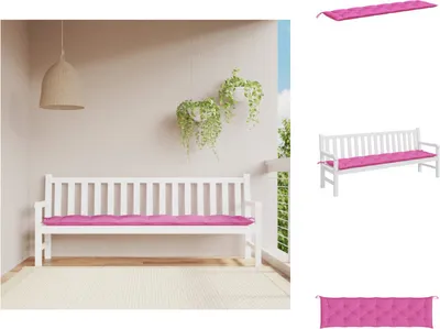 Obrázok produktu pre vidaXL Vankúš na záhradnú lavičku Pink 200x50x7 cm látka - Vankúš na sedenie