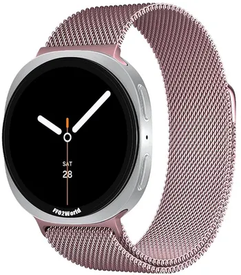 Produktbild von Stravo Luxus-Milanaise-Armband für Samsung Galaxy Watch 9 / 8 / 8 Classic (40/44/46 mm) – Edelstahl-Uhrenarmband – Rosa