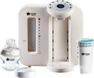 Obrázok produktu pre Zariadenie Tommee Tippee Perfect Prep, prístroj na okamžitú prípravu dojčenských fliaš s antibakteriálnym filtrom, čerstvá detská výživa za 2 minúty, biela biela 1 ks (1 balenie)