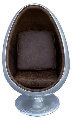 Zdjęcie produktu dla Obrotowy fotel egg - nowoczesny design z aluminium i skóry