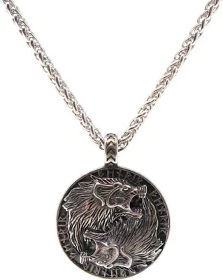 Produktbild von Lederkette Edelstahl 316 WOLF AMULETT 50 cm Edelstahlkette