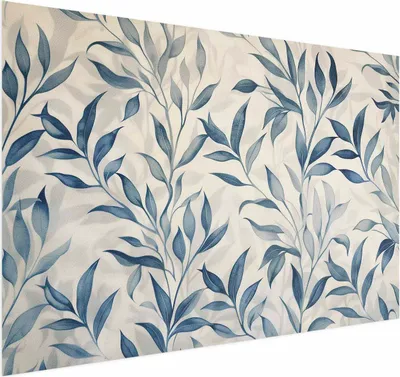 Produktbild von Posterpapier Poster - Delicate Botanical Motif with Blue Leaves 90x60 cm Blätter f-H-10012-ao-a