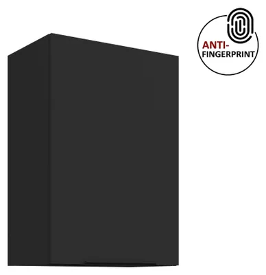 Produktbild von Küchen Hängeschrank 50 cm ARIA Schwarz ultra matt + Schwarz matt, hochwertige Fronten mit Anti Fingerprint Beschichtung Küchenzeile Küchenblock