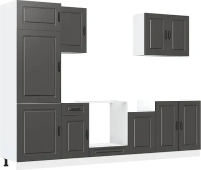Produktbild von vidaXL 7-tlg. Küchenschrank-Set Kalmar Schwarz Holzwerkstoff