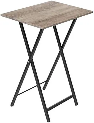 Produktbild von Industrielle Arbeitsplatte, klappbares Serviertisch, Banktisch, Schreibtisch in industrieller Stil, einfache Montage, grau-schwarz
