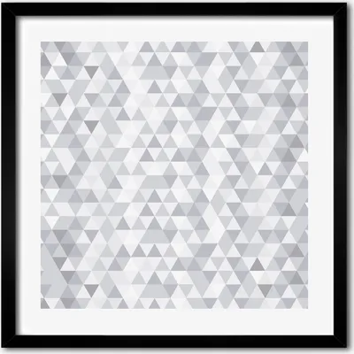 Produktbild von Bild - 50 cm x 50 cm - MDF - Rahmen, Wandkunst - Graue Dreiecke