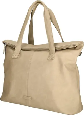 Produktbild von XL großer Damen Shopper Umhängetasche Tasche Leder Optik Schultertasche Büro Arbeit Taupe
