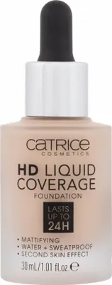 Zdjęcie produktu dla CATRICE HD Liquid Coverage, Buteleczka z kroplomierzem, Płynny, Uniwersalne, Matujący, Wszystkie odcienie skóry, Beżowy