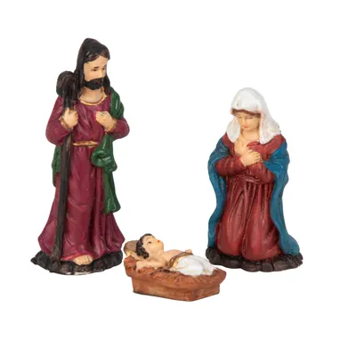 Produktbild von Krippenfiguren 3 teiliges Set Maria Josef Jesus Krippe Weihnachten
