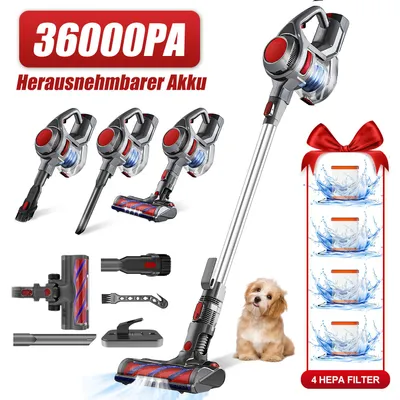 Produktbild von Aiibot Akku Staubsauger,36000Pa Staubsauger Kabellos,500W ,Herausnehmbarer Akku,50 min,8 in 1 akkustaubsauger ,5-in-1 Filtersystem Handstaubsauge,1.6L