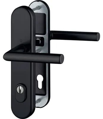Produktbild von HOPPE Drückergarnitur Amsterdam, Türgriff oval PZ 88, Aluminium schwarz matt
