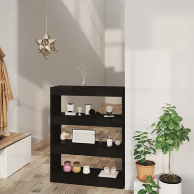 Obrázek produktu pro The Living Store regál/rozdělovač pokojů černý 80x30x103 cm materiál na bázi dřeva
