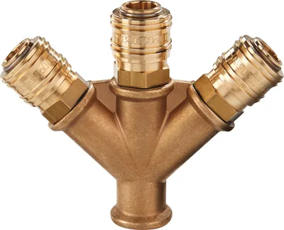 Productafbeelding van Verdeelstuk met schroefdraad G 1/2 /19,17 mm (binnenzijde), voorzien van 3 koppelingen DN 7,2
