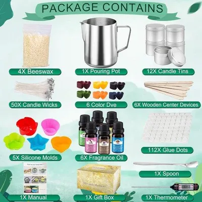 Image de Kit de fabrication de bougies, bougies parfumées faites maison, coffret cadeau