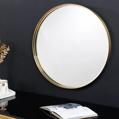 Produktbild von riess-ambiente Runder Wandspiegel PORTRAIT 50cm gold Metallrahmen Dekospiegel Hängespiegel Spiegel