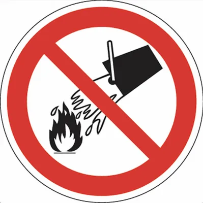 Produktbild von Verbotsschild nach ISO 7010 P011 Mit Wasser löschen verboten Ø 200mm