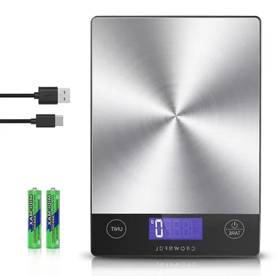 Obrázok produktu pre Digitálna kuchynská váha – veľká kapacita – presné váženie – nabíjateľná cez USB-C – do 15 kg – nerezová oceľ
