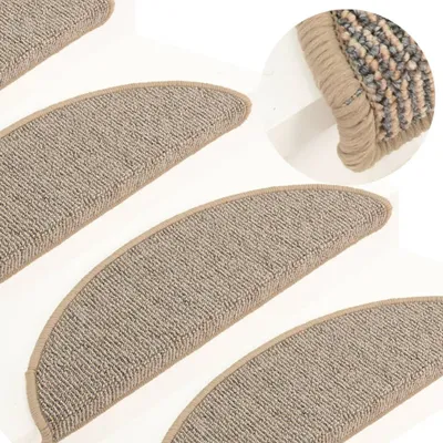 Immagine prodotto di The Living Store Tappetini per scale 15 pz. Marrone 56x17x3 cm