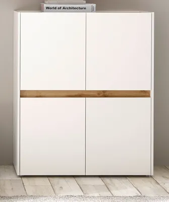 Produktbild von Büroschrank Highboard "Center" in weiß und Wotan Eiche Stauraumschrank