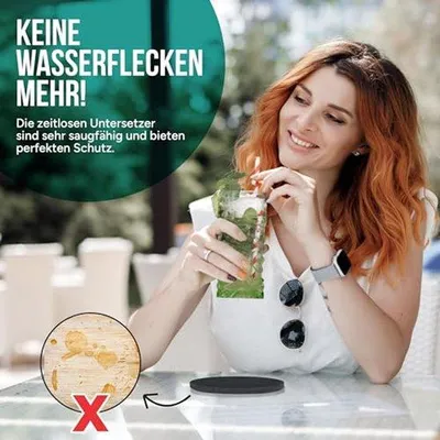 Produktbild von Set von 10 runden Filzuntersetzern - Elegante und praktische Tischschutzlösungen