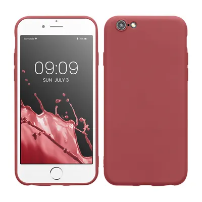 Zdjęcie produktu dla etui kwmobile kompatybilne z Apple iPhone 6 / 6S - gumowane silikonowe etui TPU na telefon komórkowy - etui ochronne do ładowania bezprzewodowego - etui w kolorze Dark Rose