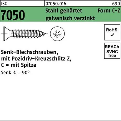 Produktbild von Reyher  Blechschrauben ISO 7050 St. 4,8x120 -C-Z vz 070500160048120 (100 Stück)