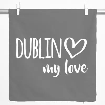 Produktbild von Huuraa Kissenbezug Dublin my love 40x40cm Steel Grey Baumwolle Dekokissenbezug Geschenkidee
