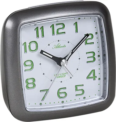 Produktbild von Atlanta 1974/4 Wecker Quarz analog anthrazit leise ohne Ticken mit Licht
