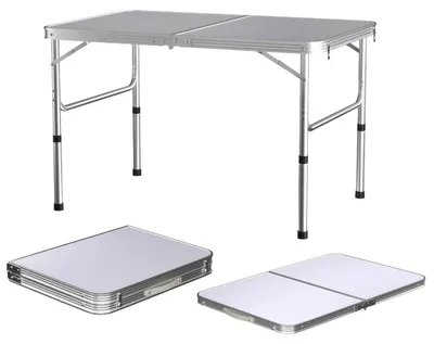 Zdjęcie produktu dla Stół kempingowy - składany stół - przenośny stół piknikowy - 90 cm - do użytku wewnątrz i na zewnątrz - biały