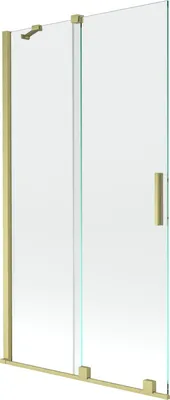 Produktbild von Mexen Velar 2-Flügel-Badewannenwand Regulierbare 100 x 150 cm, transparent, Gold gebürstet - 896-100-000-01-55