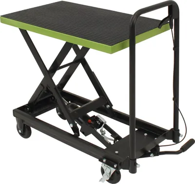 Produktbild von Scherenhubwagen hydraulisch 225 kg Tragkraft Hubbereich 23-72,5 cm 4 Rollen rutschfeste Plattform