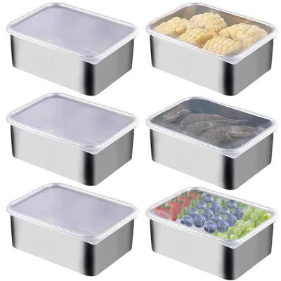 Obrázok produktu pre Solidchoice – Kontajnery na skladovanie potravín – Súprava 6 kusov s vekom, rozmer 13,5 x 10,5 x 5,5 cm