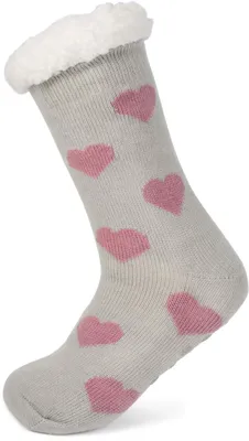 Produktbild von styleBREAKER Damen ABS Stoppersocken mit Teddyfutter und Herzen Muster, ABS-Socken, Größe 35-42 EU / 5-10 US / 4-8 UK 08030007
