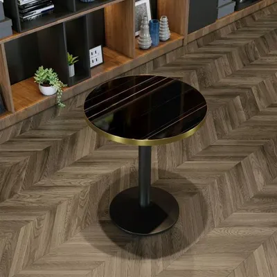 Produktbild von Gastronomiemöbel, Esstisch, Couchtisch, Metall-Tischbeine, Schwarz, runder Tisch, Ø 60×75 cm /M-HJHF-60Y/
