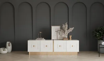 Produktbild von Essgruppe Esszimmer Esstisch Stühle Anrichte RTV 10tlg Beige Tisch
