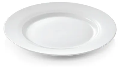 Produktbild von 12x Flacher Teller Ø 27 cm weiß, Porzellan
