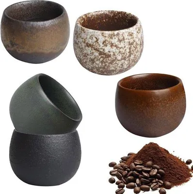 Produktbild von Handgefertigte Porzellan-Espresso- und Teekannen, Set aus 4 Stücken, 50 ml.
