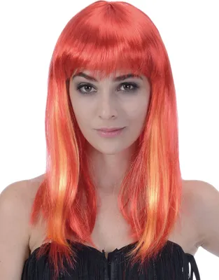 Obrázok produktu pre Dámska parochňa s dlhými vlasmi červená