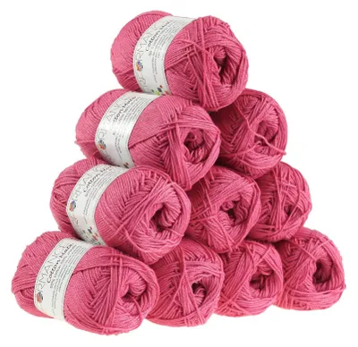 500g Strickgarn Cotton Mate Baumwolle Häkelgarn Wolle pink
