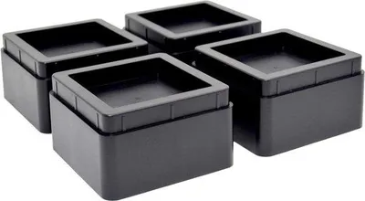 Produktbild von Famanu Möbelverhöher Set - 4 stabile Erhöhungen, stapelbar, 57 mm oder 107 mm, schwarz