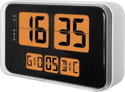 Immagine prodotto di Lowell JD9910, Orologio da parete, radiocontrollato, rettangolo, nero, arancione, argento, batteria, 5 V