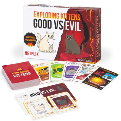 Obrázek produktu pro Rodinná karetní hra Exploding Kittens Good vs. Evil s vysokými sázkami