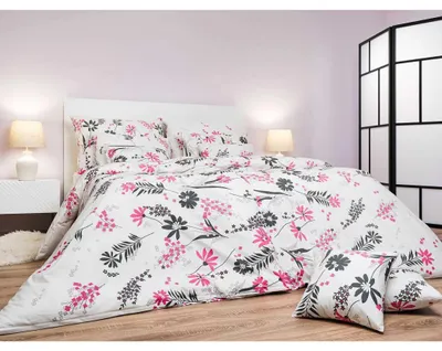 Zdjęcie produktu dla Poszewka bawełniana Agáta różowa na białym 140x200, 70x90 cm