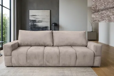 Produktbild von Schlafsofa 150x200 Rivello Nordelo mit Bettkasten Stoff Trenza Hellbraun