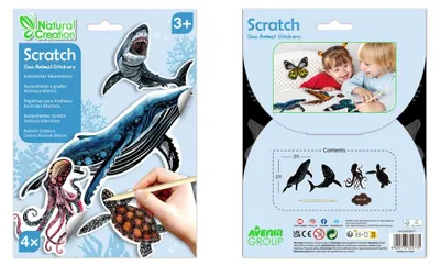 Obrázek produktu pro Samolepky k odškrábání – mořští živočichové
