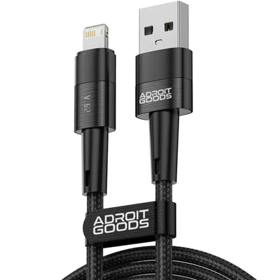 Zdjęcie produktu dla AdroitGoods Kabel do ładowania iPhone'a 2 metry odpowiedni dla Apple iPhone - Kabel do szybkiego ładowania 2,4 A - Kabel USB Lightning