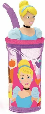 Produktbild von Plastový kelímek s brčkem Disney Princess 3D 360ml