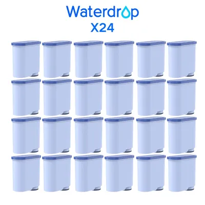 A grid of 24 water filters arranged on a white background.
