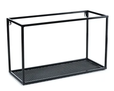 Produktbild von HowHomely Wandregal Metall Schwarz 50 cm - Hängeregal Industrial und Loft Stil