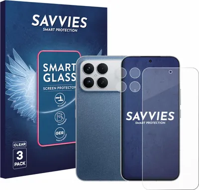 Produktbild von 3x Savvies Schutzglas Folie für Xiaomi Poco F8 Ultra (Display+Kamera) 9H Panzer Schutzfolie Glas Displayschutz klar transparent